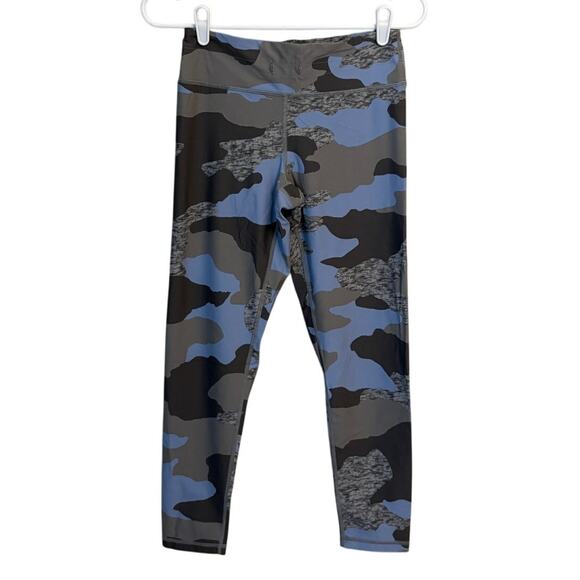 Aerie Camo Print Mid-Rise Drawstring 7/8 Leggings Stretch Blue Gray Size Medium - Picture 1 of 3
